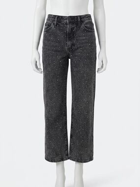 NEW JOE'S JEANS blake rhinestone high-rise crop jeans in cosmic night